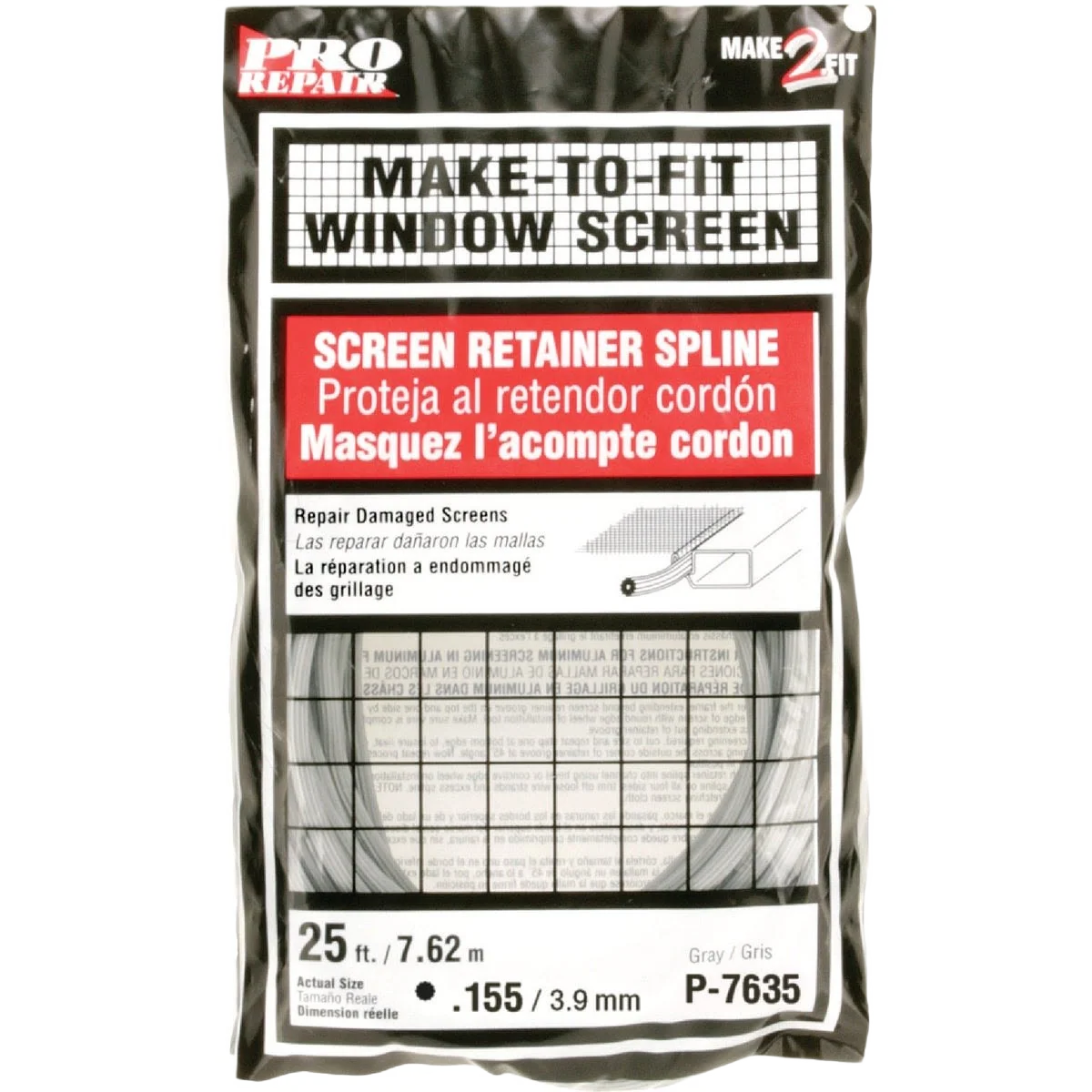 Detailed Prime-Line 0.155 Dia. x 25′ L. Vinyl Screen Retainer Spline World-Class