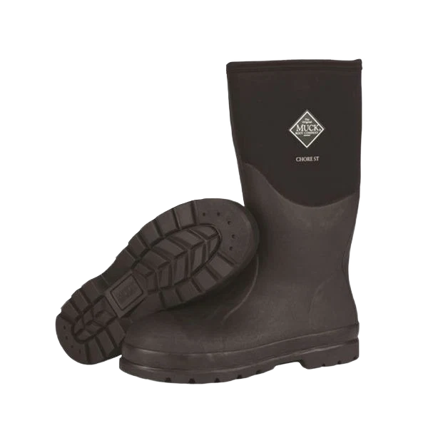 Premium Muck Men’s Black Chore Steel Toe Boots Size 9 Smooth