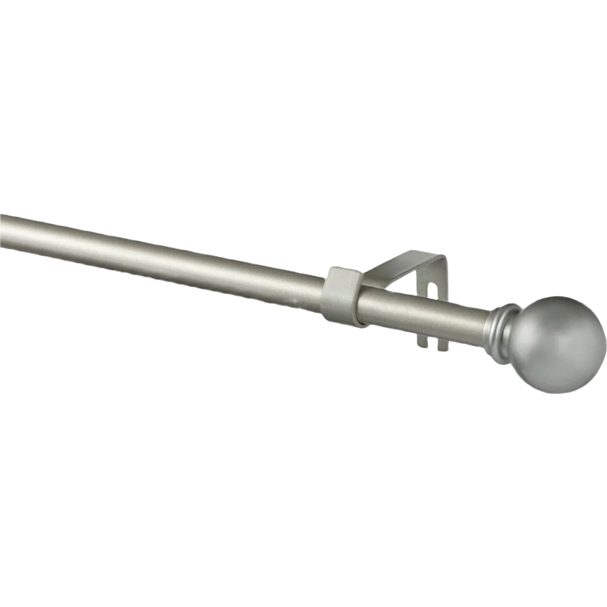 Green Kenney Chelsea Silver Single Curtain Rod 48 in. First-Class