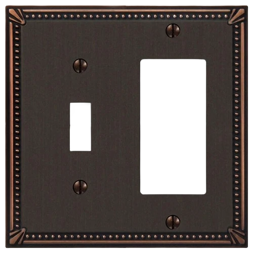Fine Amerelle 1 Toggle1 Rocker Imperial Bead Antique Bronze Wallplate Practical