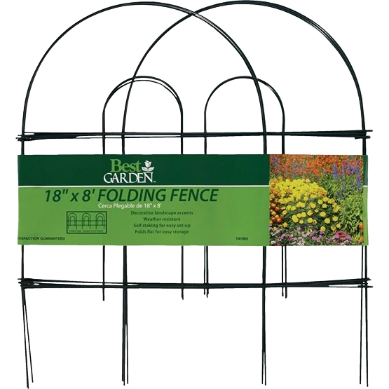 Stylish Garden 8′ Powder-Coated Green Wire Folding Fence Quality