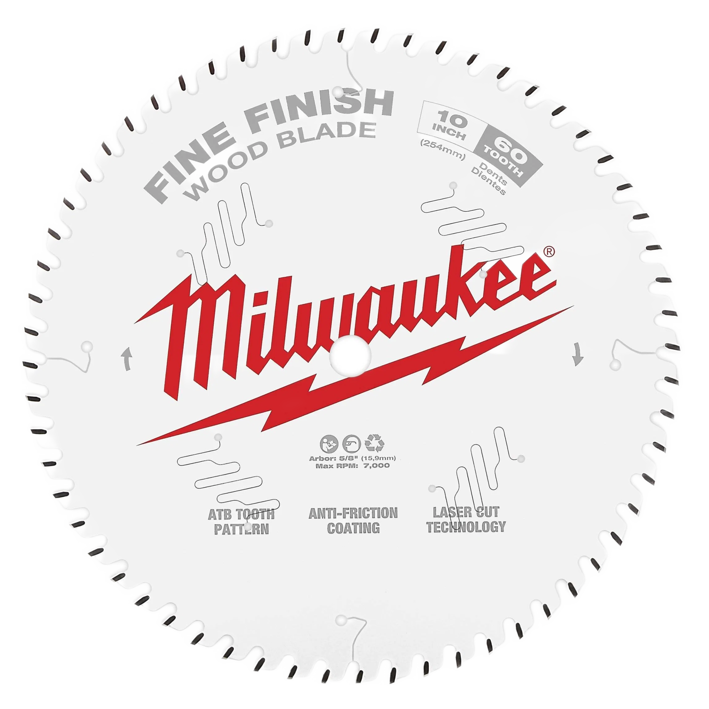 Environmentally Friendly Milwaukee 10 60T Wood-Cutting Circular Saw Blade Authentic