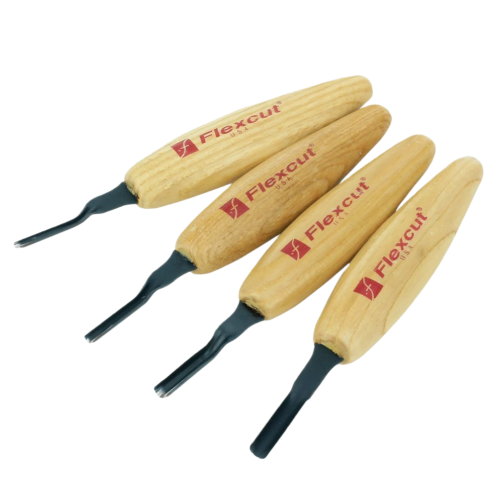Sustainable Flexcut 4 Pc. Deep U-Gouge Micro Tool Set Organic