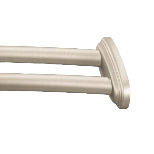 Outstanding Moen Brushed Nickel Adjustable Double Curved Shower Rod Traditional