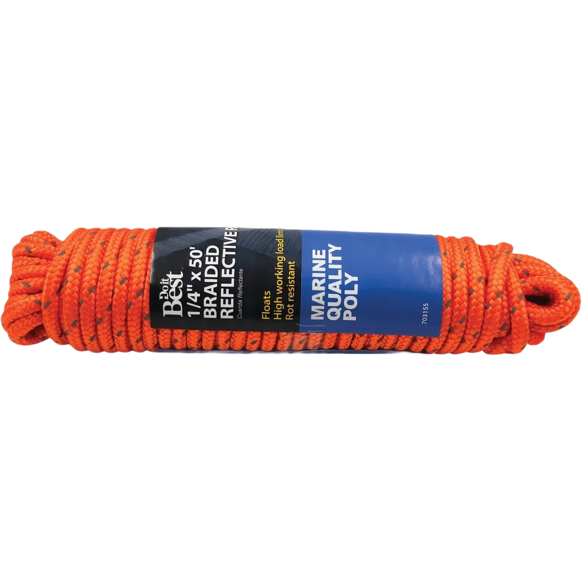 Classic Do it Orange Braided Reflective Polypropylene Packaged Rope 1 4 In. x 50 Ft. Official