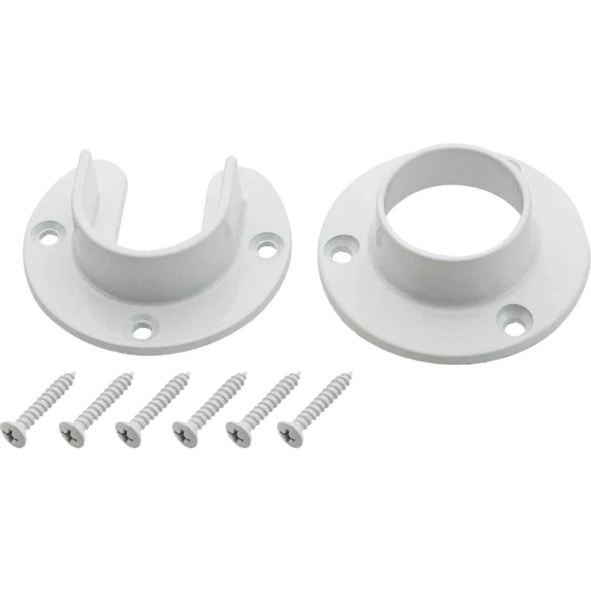 Flexible Stanley Home Designs 1-5 16 Zinc Closet Rod Socket White 2-Pack Verified