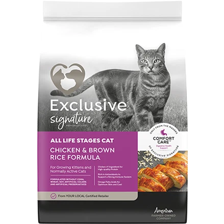 User-Friendly Exclusive Signature All Life Stages Chicken Brown Rice Dry Cat Food 5 lbs. Fashionable