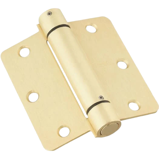 Traditional National Hardware 3-1 2 x 1 4 Radius Brass Spring Door Hinge Relaxed