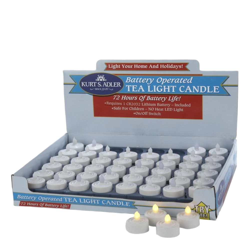 Contemporary Kurt S. Adler White LED Tea-Light Candle Long-Lasting