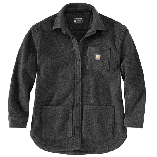Fashionable Carhartt Women’s Medium Black Heather Fleece Shirt Jacket Responsible