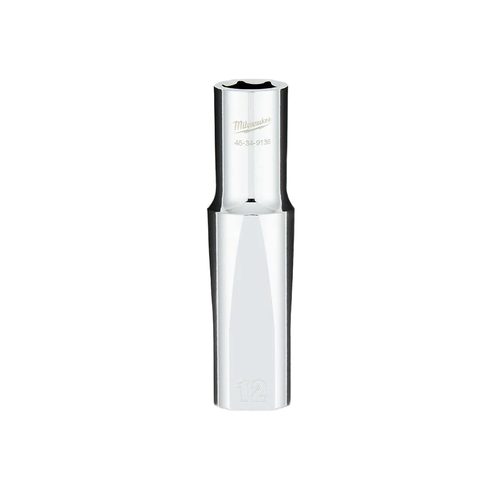 Sustainable Milwaukee 1 2 Drive 12-mm Deep Socket w FOUR FLAT™ Sides High-End