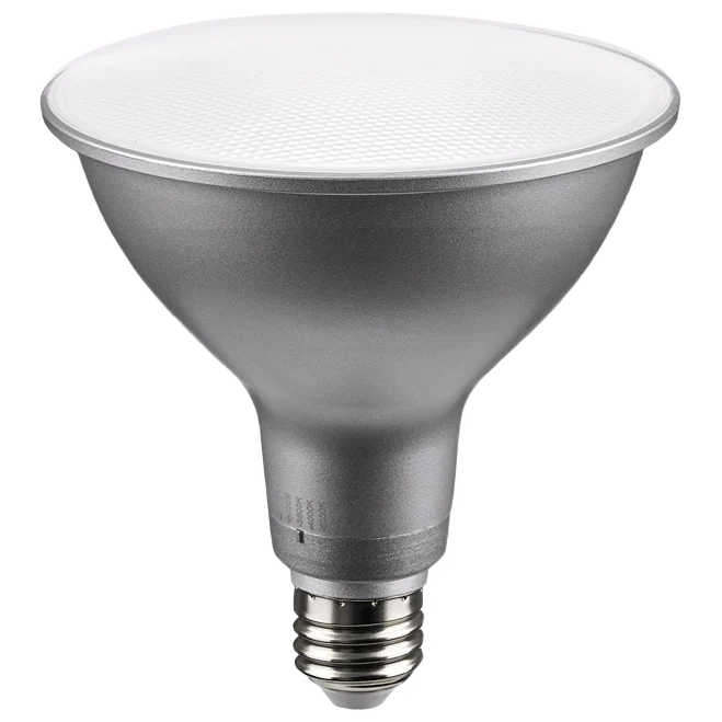 Trendy Satco 13.3 Watt PAR38 25 Degree LED Silver Medium Base Light Bulb Minimalist