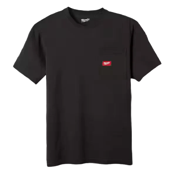 Premium Milwaukee GRIDIRON™ Pocket T-Shirt – Short Sleeve Black L Durable