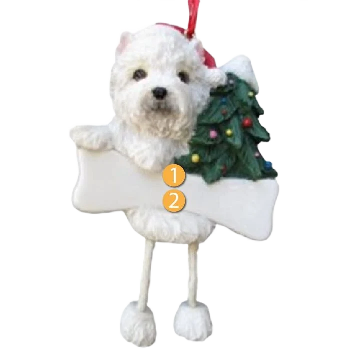 Sustainable E S Pets Personalized Westie Dangling Legs Ornament High-End