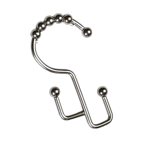 Practical Zenith Brushed Nickel Double Roller Shower Curtain Hooks 12-Pack Unique