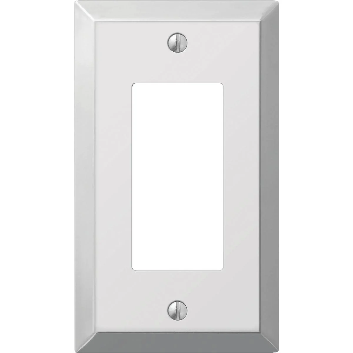 Minimalist Amerelle Stamped Steel 1-Gang Rocker Decorator Wall Plate Polished Chrome Exclusive