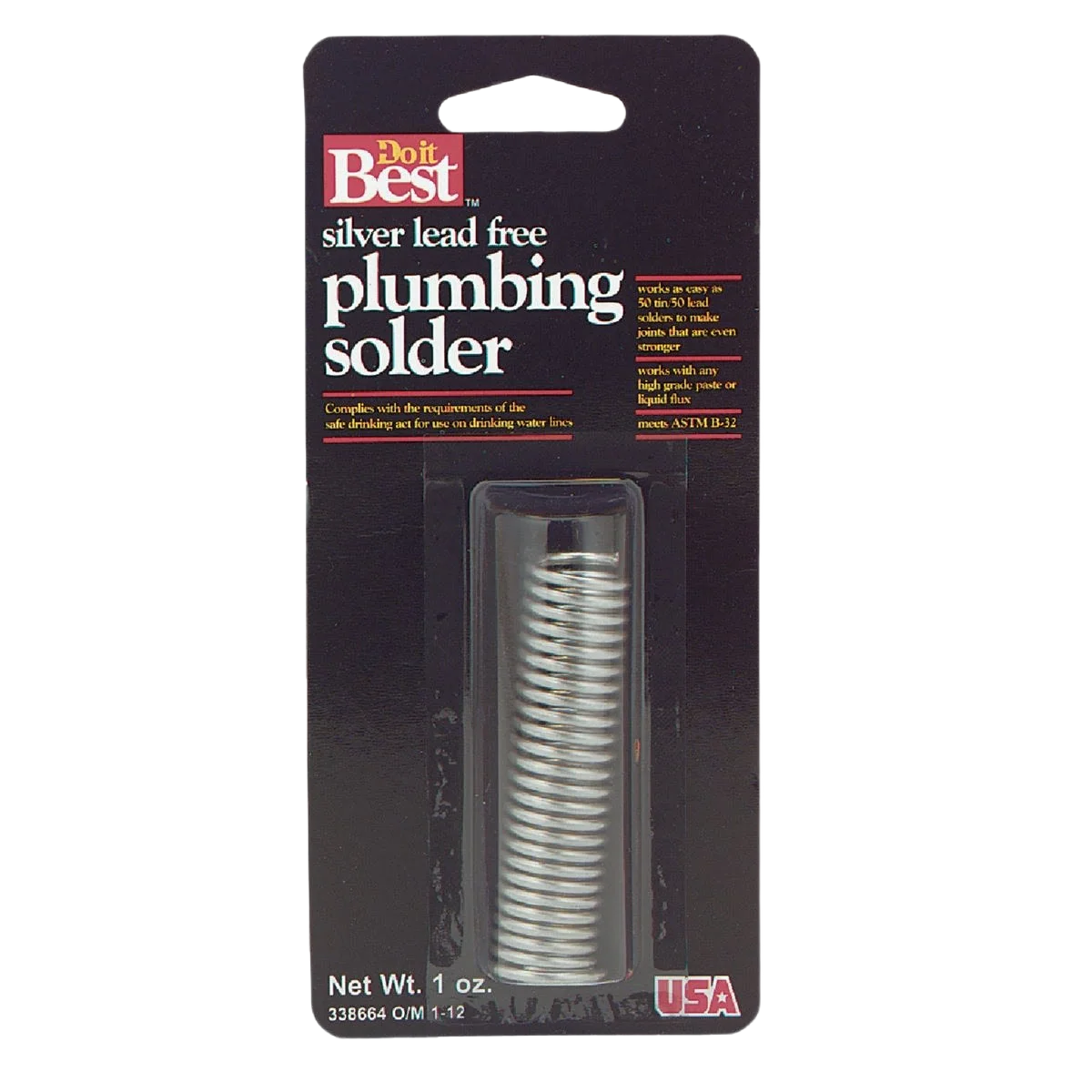 Quality Do it Solid 96 Percent Tin 4 Percent Silver Lead- Solder 1 oz. Reliable