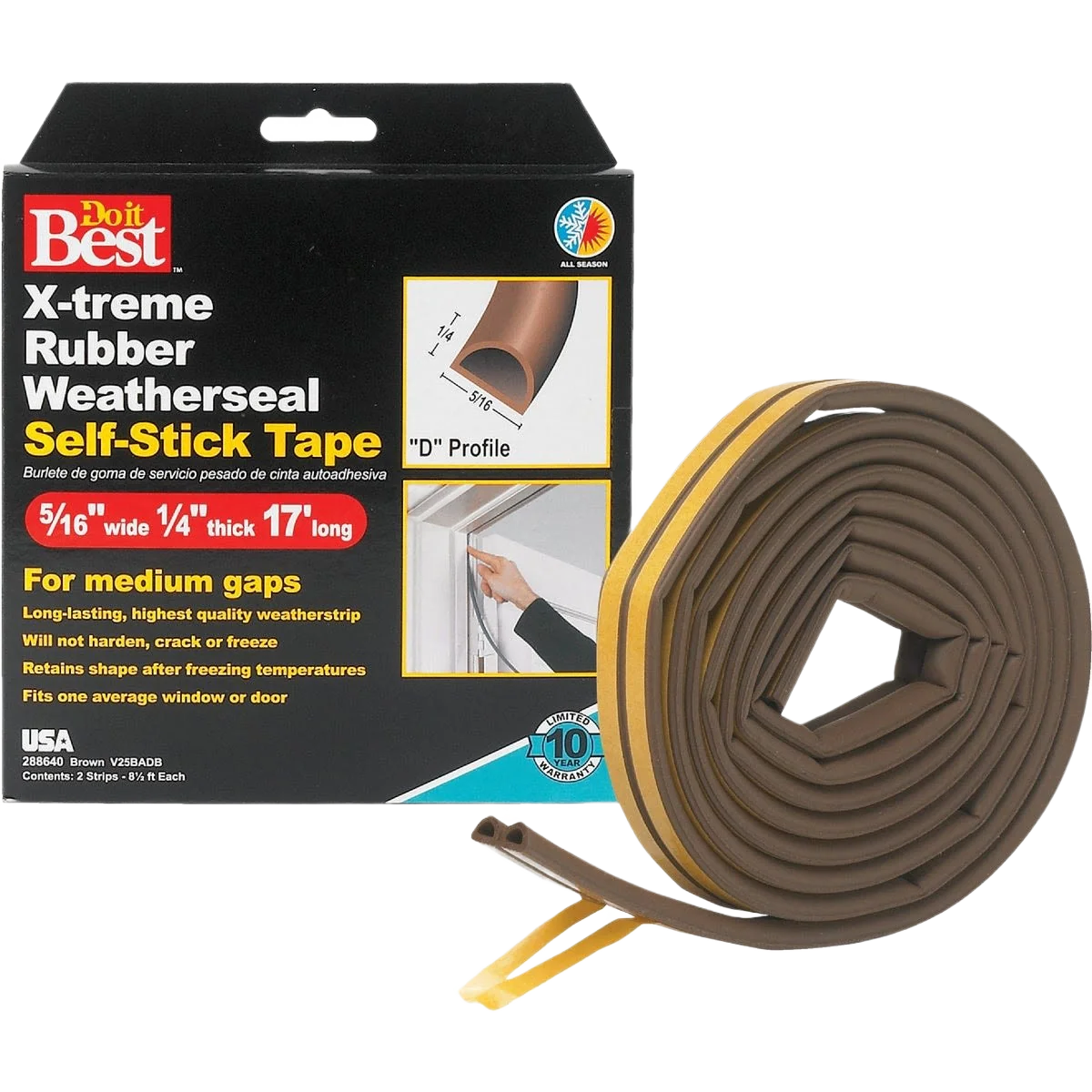 Detailed Do it Brown Rubber Weatherstrip Tape 5 16 in. x 17 ft. Exceptional