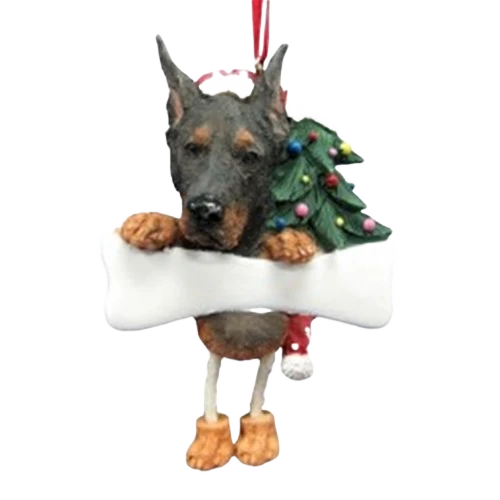 Durable E S Pets Personalized Doberman Dangling Legs Ornament Natural