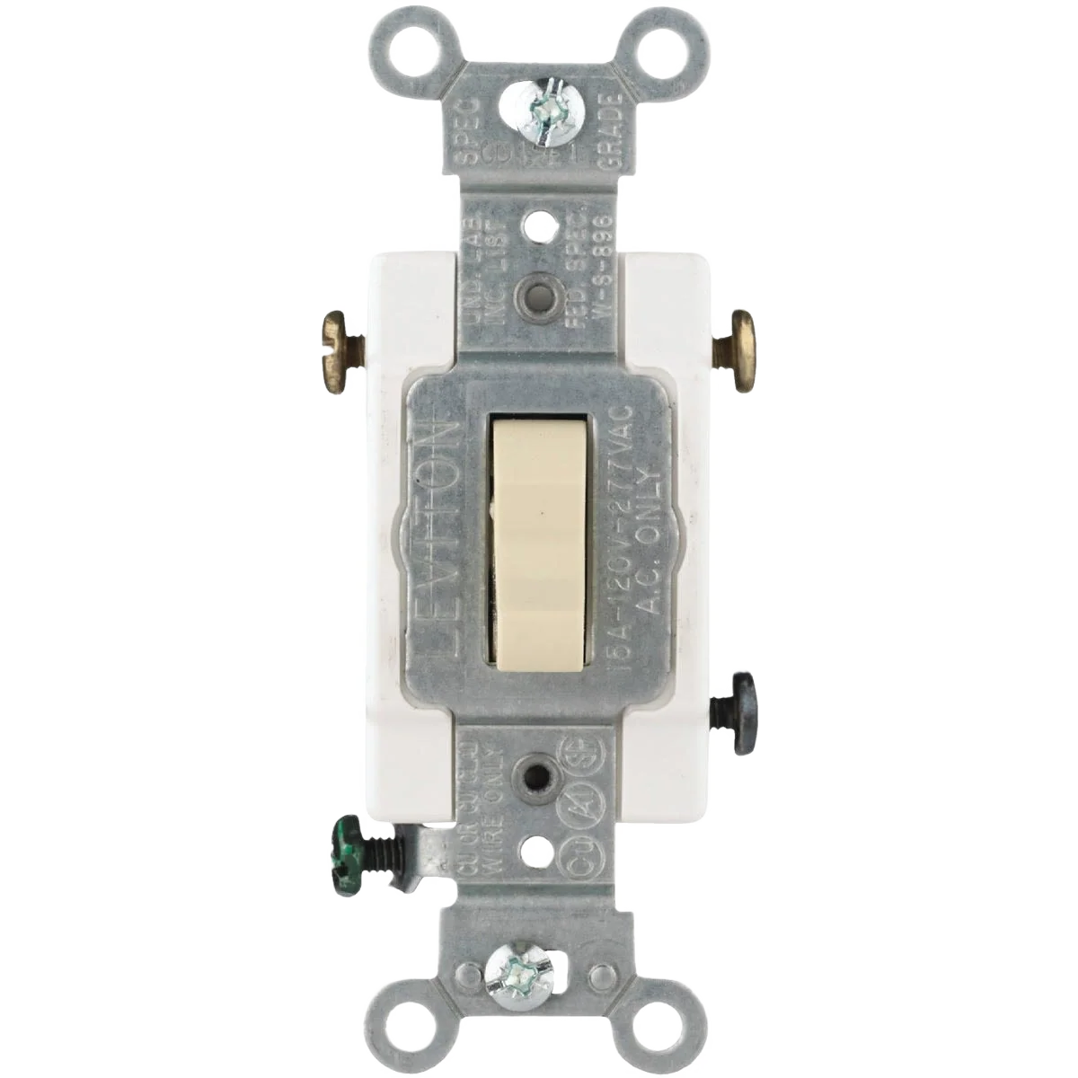 Long-Lasting Leviton Toggle Ivory Grounded Quiet 15A 3-Way Switch Top-Quality