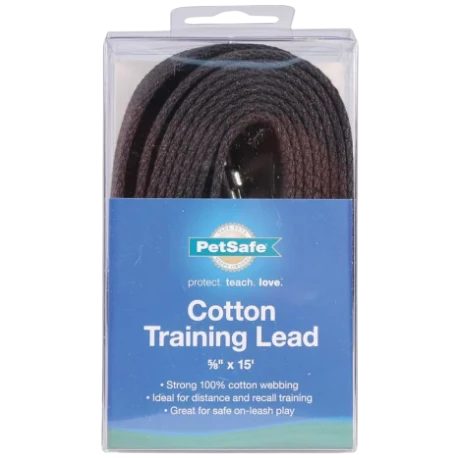 Verified PetSafe Black Cotton Training Lead 15 ft. Fine Crafted