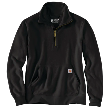 Durable Carhartt XL Women’s Black Relaxed Fit Midweight Quarter-Zip Sweatshirt Flexible