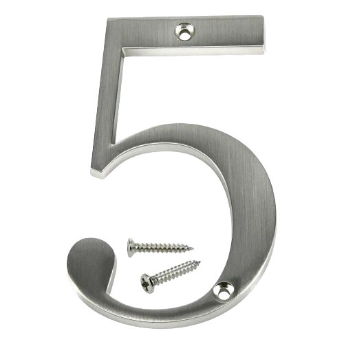 Minimalist Hillman Distinctions 4-In. Flush Mount Nickel House Number 5 Consistent