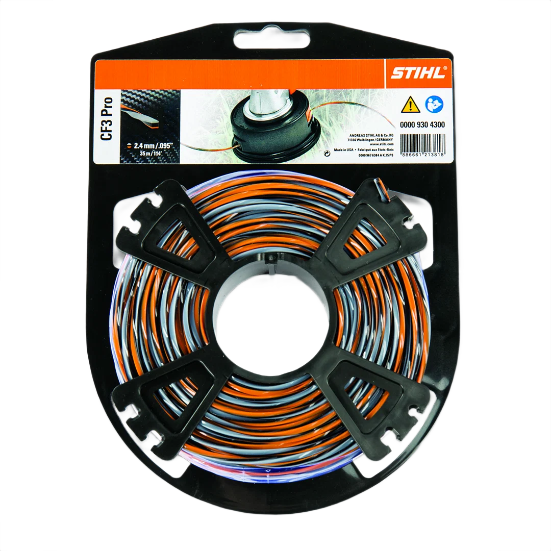 Long-Lasting STIHL CF3 Pro 114′ L x 0.095 Dia. Trimmer Line Clean