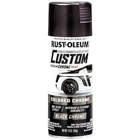 Fine Rust-Oleum Automotive Black Custom Chrome Spray Paint 10 oz. Reusable