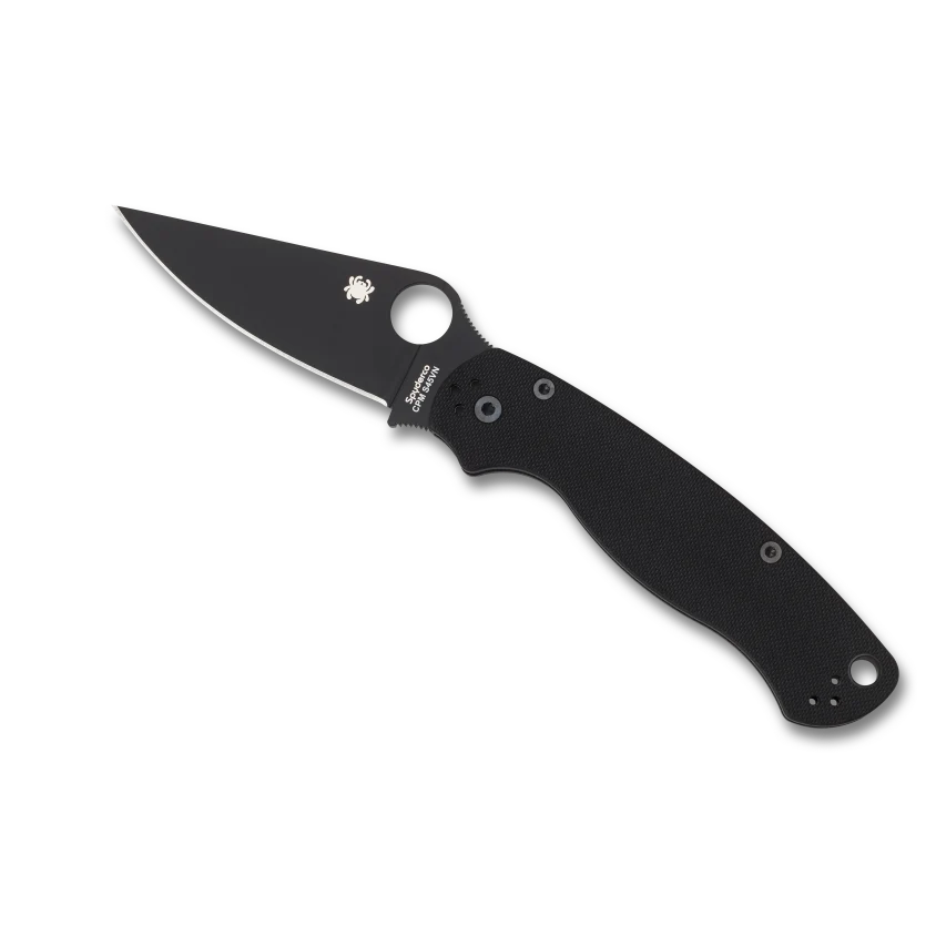 World-Class Spyderco Para Military™ 2 Pocket Knife with Black Plain Edge Blade Minimalist
