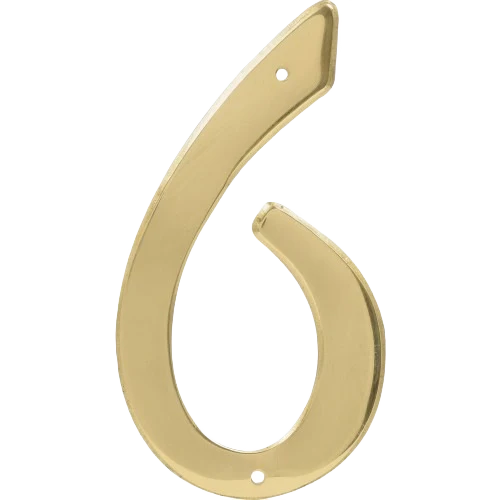 Casual Hillman 4-In. Nail-On Brass House Number 6 Solid