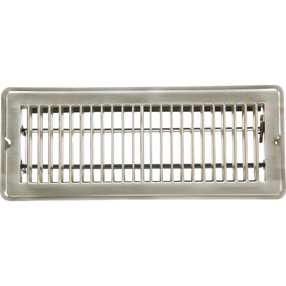 Durable Home Impressions 4 in. x 12 in. Steel Floor Register Satin Nickel Clean