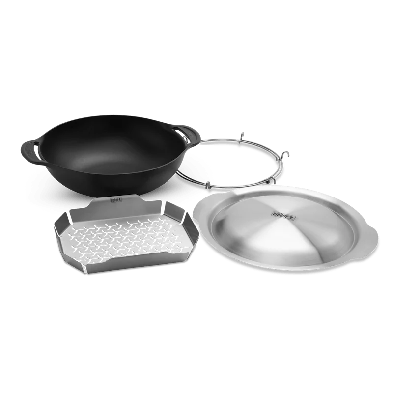 High-End Weber Crafted Wok And Steamer Enhanced