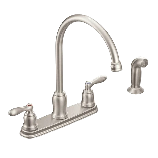 High-End Moen Caldwell Stainless Two Handle High Arc Kitchen Faucet Convenient