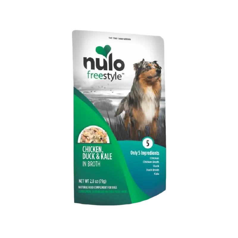 Crafted Nulo style Chicken Duck Kale in Broth Dog Food Topper 2.8 oz. Fine