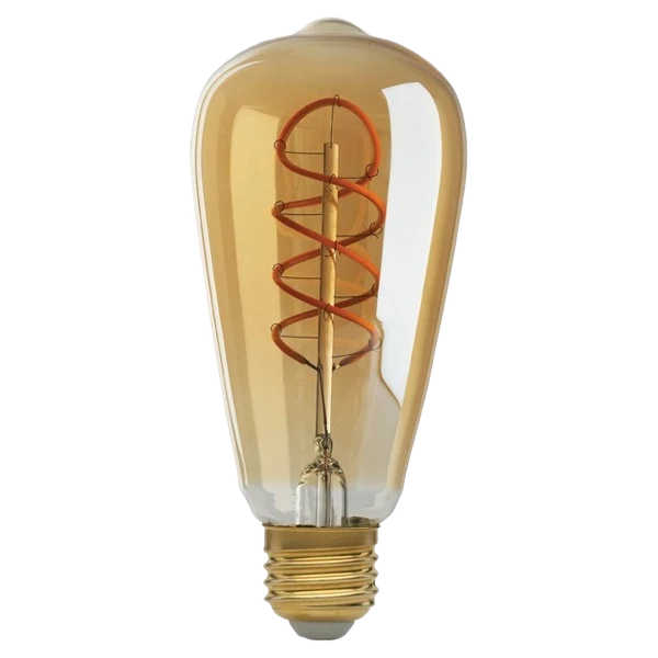 Stylish Satco 4 Watt ST19 LED Amber Medium Base Light Bulb Trendy
