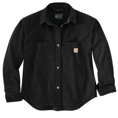 Artisan Carhartt Women’s Sm Black Rugged Flex reg Loose Fit Heavyweight Duck Overshirt Healthy