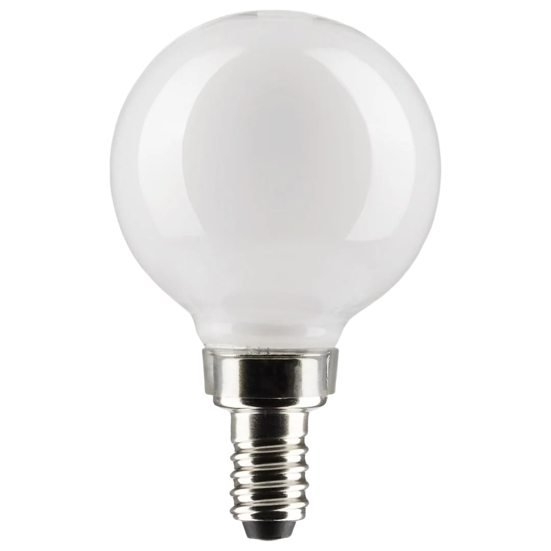 Exclusive Satco 5.5 Watt White Candelabra Base 3000K Light Bulb Solid