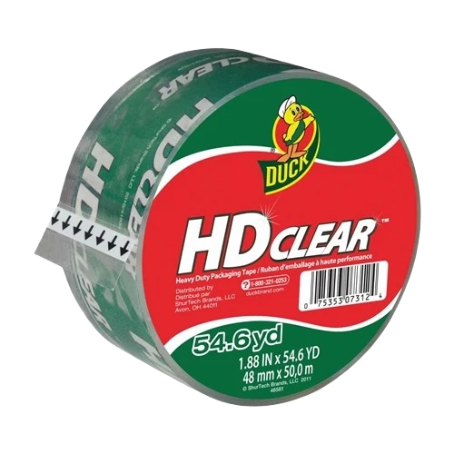 Pure Duck Brand Clear Heavy Duty Packaging Tape 1.88 in. x 54.6 yd. Soft