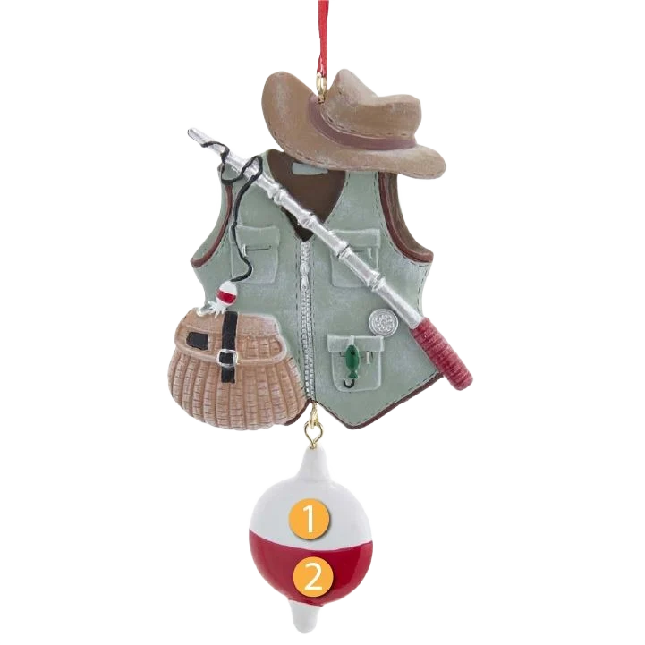 High-Quality Kurt S. Adler Personalized Fishing Vest Ornament Exceptional