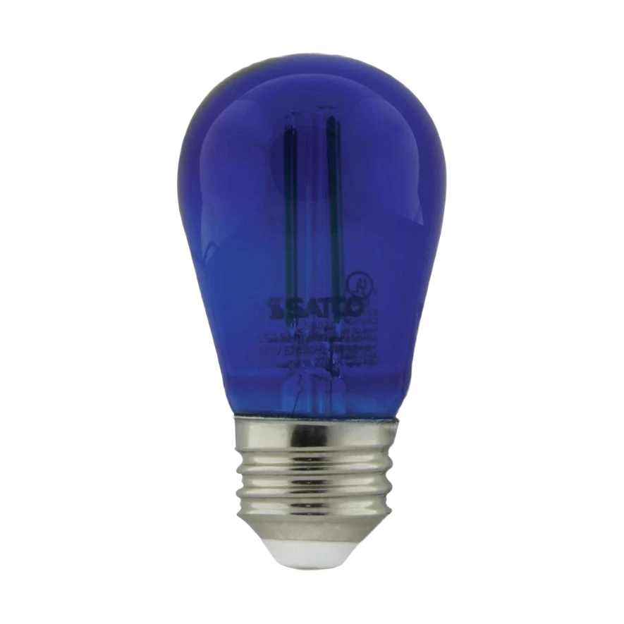 Secure Satco 1 Watt S14 LED Filament Blue Transparent Light Bulb 4-Pack Organic