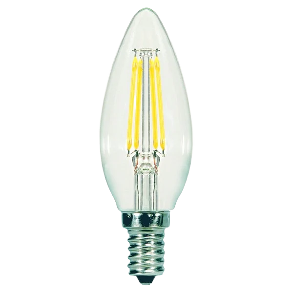 Fashionable Satco 5.5 Watt B11 Clear LED Candelabra Base Light Bulb Artisan
