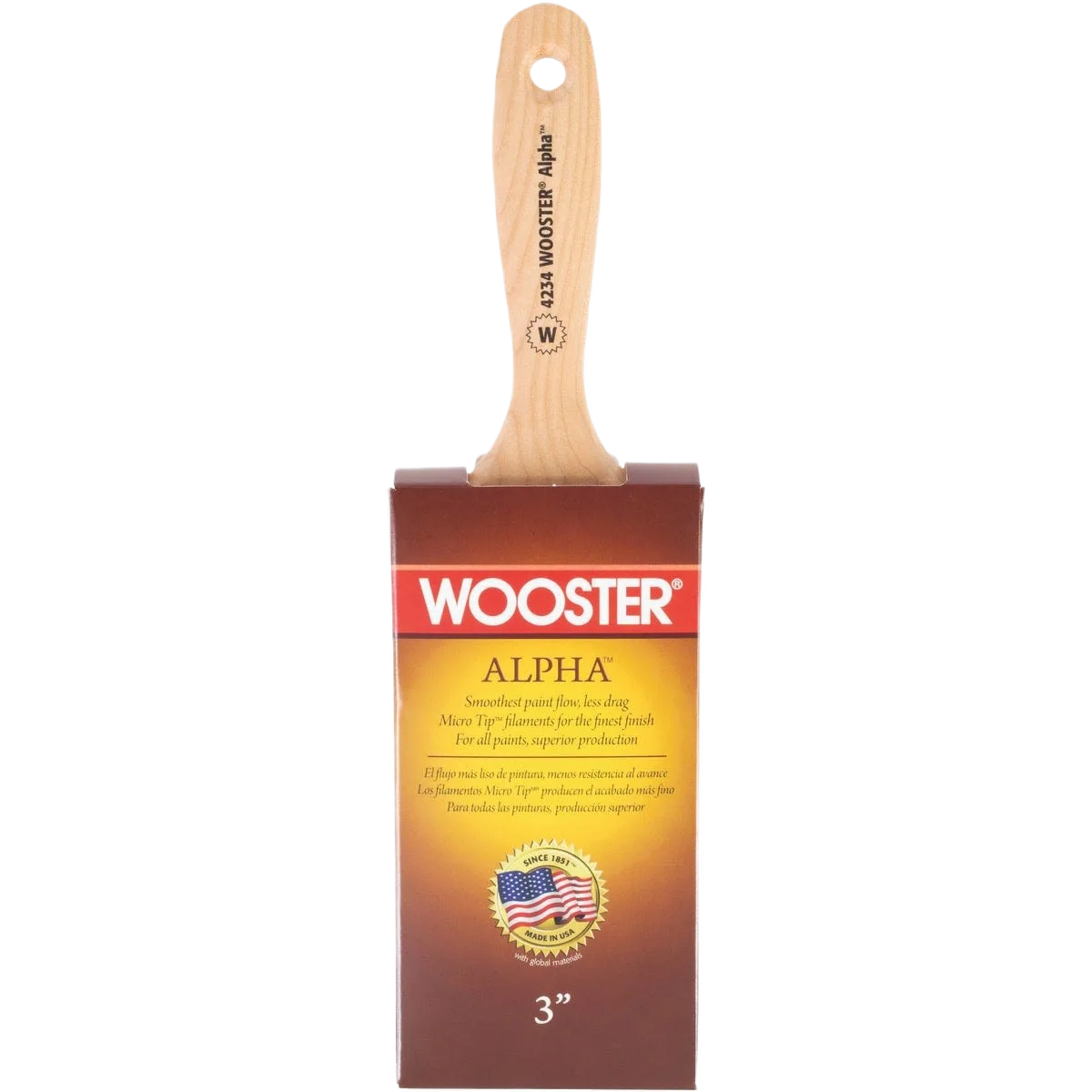 Reliable Wooster Alpha 3 in. Firm Wall Paint Brush Flexible