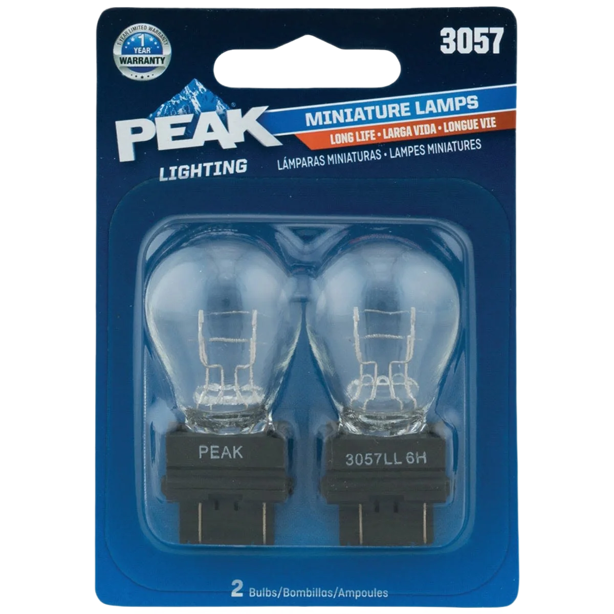 High-Performance PEAK 3057 12.8V 14V Mini Automotive Light Bulb 2-Pack Sustainable
