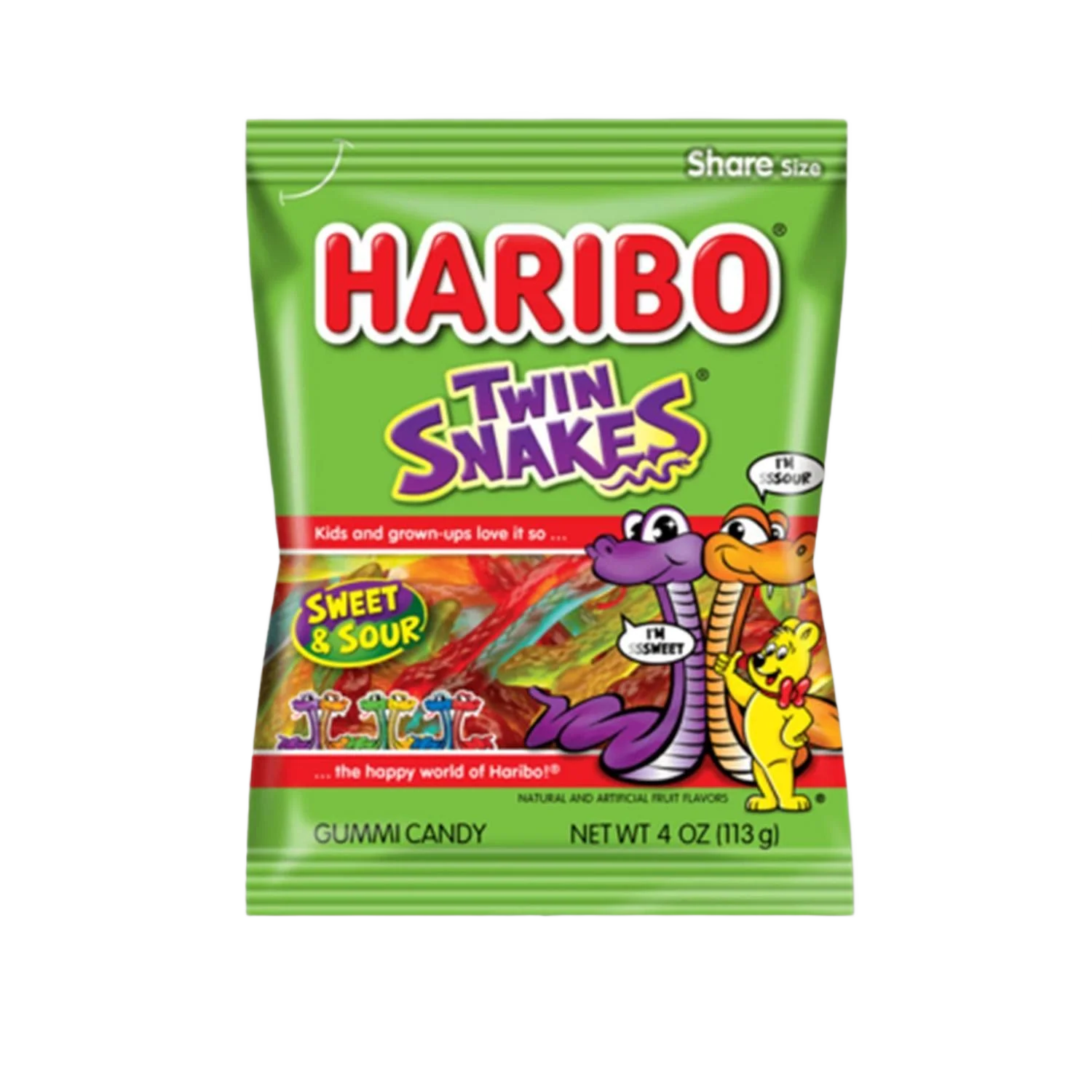 Refined Haribo Gummy Twin Snakes 4 oz. Solid