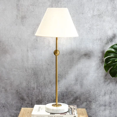 Eco-Friendly PD Home and Garden Brush Gold Marble Base Lamp 26.5 Refined