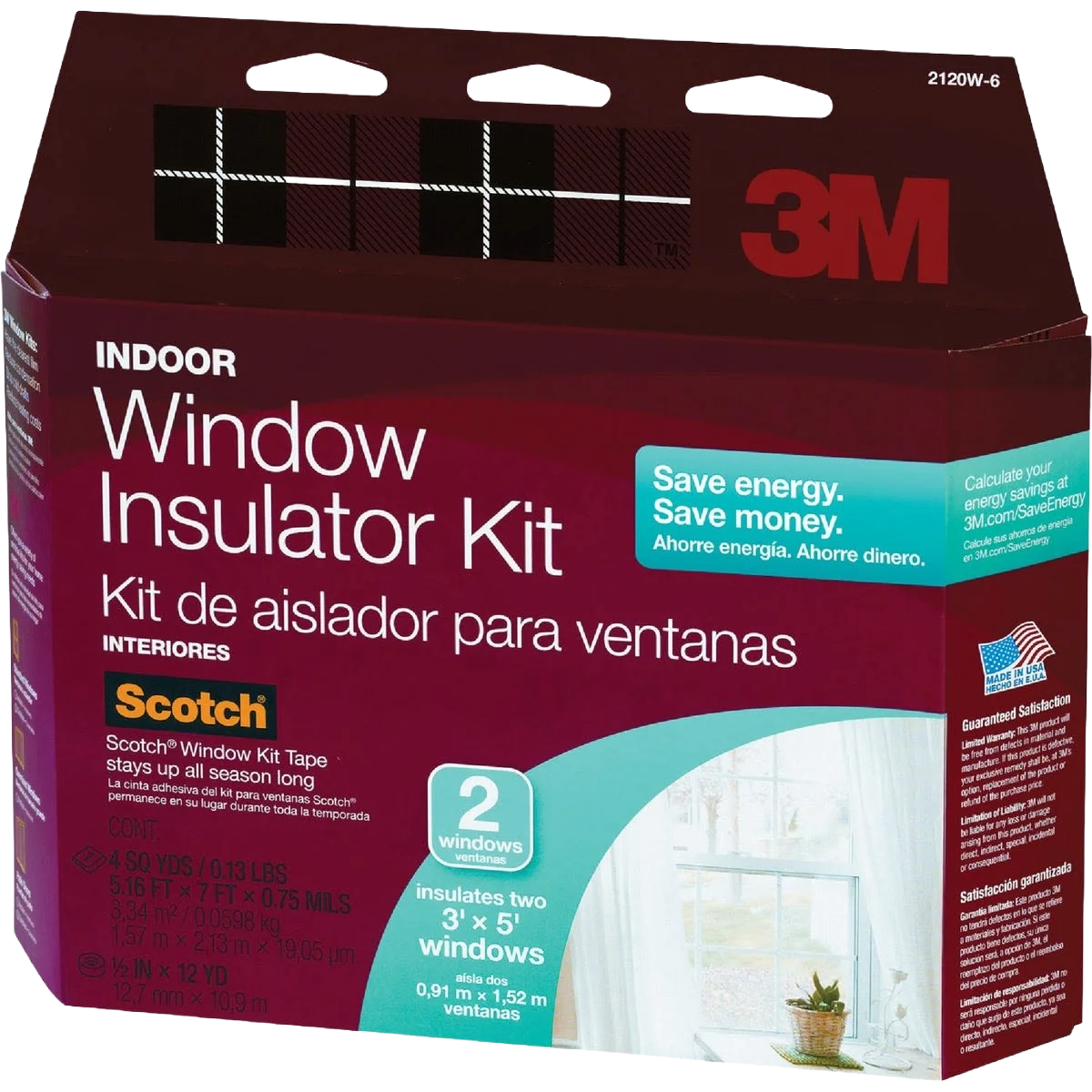 Optimized 3M Indoor Window Insulation Kit 62 in. x 84 in. 2-Pack Relaxed