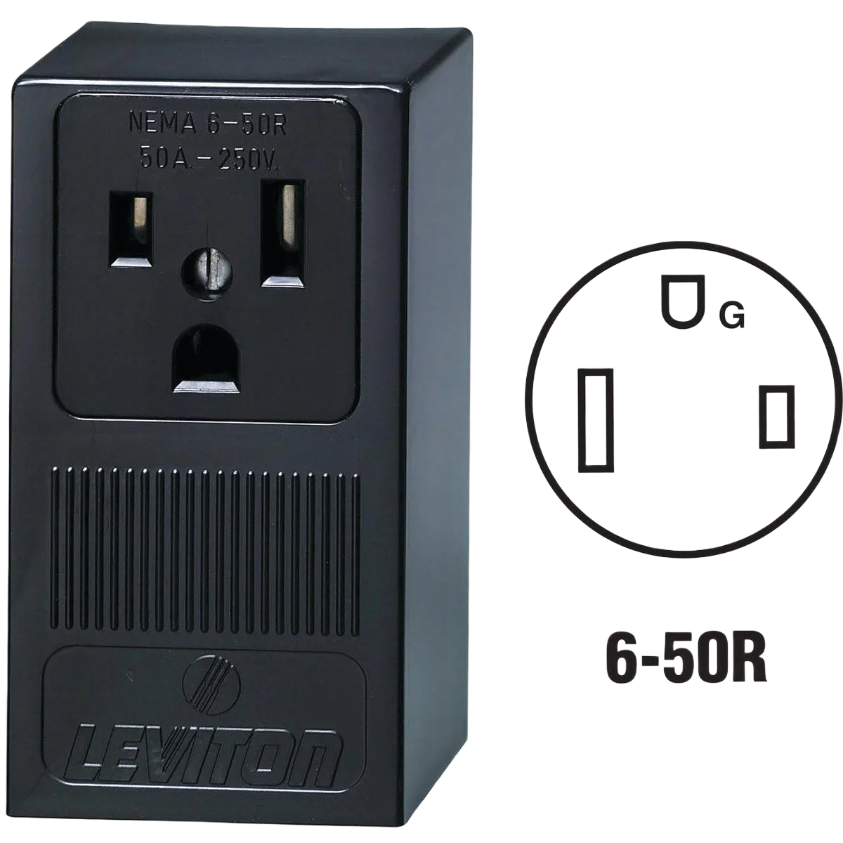 Fashionable Leviton 50 Amp Black Surface Mount Welder Power Outlet Modern