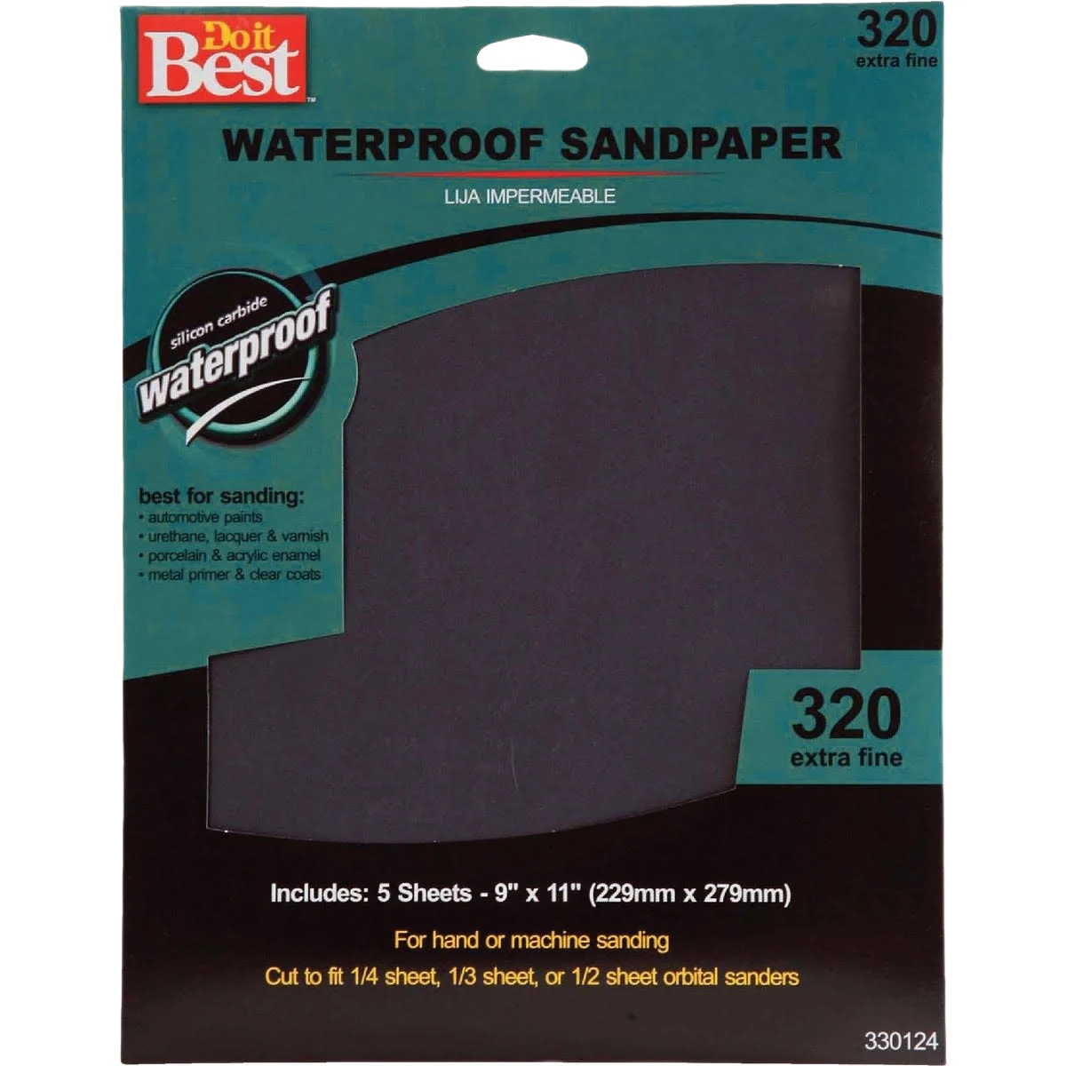Elite Do it 9 x 11 Waterproof 320-Grit Extra Fine Sandpaper 5-Pack Carefully Designed