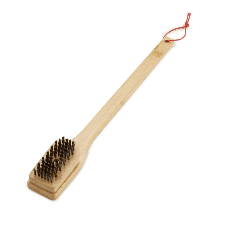 Expertly Made Weber Bamboo Grill Brush with Stainless Steel Bristles 18 in. Soft
